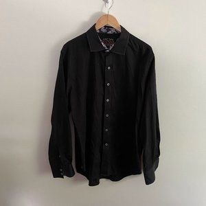 Robert Graham Black Graphic Dress Shirt Men's XL